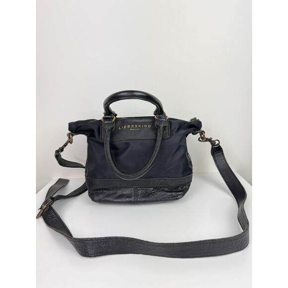LIEBESKIND Arielle C Black Leather Satchel Removable Strap Purse Shoulder Bag - Picture 2 of 10